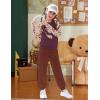 Arshiner Girls 2 Piece Outfits Fall Clothes Long Sleeve Pullover Sweatshirt and Sweatpants with Pockets Kids Clothing(Teddy)