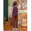 Arshiner Girls 2 Piece Outfits Fall Clothes Long Sleeve Pullover Sweatshirt and Sweatpants with Pockets Kids Clothing(Teddy)