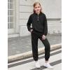 Arshiner Girls 2 Piece Outfits Fashion Sweatsuits Button Down Hooded Sweatshirt and Sweatpants with Pockets Kids Tracksuit(Black)
