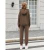 Arshiner Girls 2 Piece Outfits Fashion Sweatsuits Button Down Hooded Sweatshirt and Sweatpants with Pockets Kids Tracksuit(Brown)