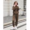 Arshiner Girls 2 Piece Outfits Fashion Sweatsuits Button Down Hooded Sweatshirt and Sweatpants with Pockets Kids Tracksuit(Brown)