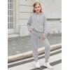 Arshiner Girls 2 Piece Outfits Fashion Sweatsuits Button Down Hooded Sweatshirt and Sweatpants with Pockets Kids Tracksuit(Grey)