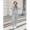 Arshiner Girls 2 Piece Outfits Fashion Sweatsuits Button Down Hooded Sweatshirt and Sweatpants with Pockets Kids Tracksuit(Grey)