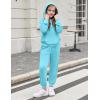 Arshiner Girls 2 Piece Outfits Fashion Sweatsuits Button Down Hooded Sweatshirt and Sweatpants with Pockets Kids Tracksuit(Ice Blue)
