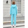 Arshiner Girls 2 Piece Outfits Fashion Sweatsuits Button Down Hooded Sweatshirt and Sweatpants with Pockets Kids Tracksuit(Ice Blue)