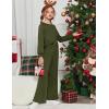 Arshiner Girls 2 Piece Outfits Sweatsuit Set Twist Front Sweatshirt Wide Leg Sweatpants Tracksuit with Pockets(Army Green)