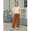 Arshiner Girls 2 Piece Outfits Sweatsuit Set Twist Front Sweatshirt Wide Leg Sweatpants Tracksuit with Pockets(Beige- Brown)