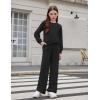 Arshiner Girls 2 Piece Outfits Sweatsuit Set Twist Front Sweatshirt Wide Leg Sweatpants Tracksuit with Pockets(Black)