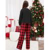 Arshiner Girls 2 Piece Outfits Sweatsuit Set Twist Front Sweatshirt Wide Leg Sweatpants Tracksuit with Pockets(Black and Red Plaid)
