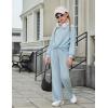 Arshiner Girls 2 Piece Outfits Sweatsuit Set Twist Front Sweatshirt Wide Leg Sweatpants Tracksuit with Pockets(Blue)