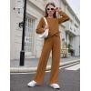 Arshiner Girls 2 Piece Outfits Sweatsuit Set Twist Front Sweatshirt Wide Leg Sweatpants Tracksuit with Pockets(Brown)