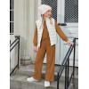 Arshiner Girls 2 Piece Outfits Sweatsuit Set Twist Front Sweatshirt Wide Leg Sweatpants Tracksuit with Pockets(Brown)