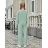 Arshiner Girls 2 Piece Outfits Sweatsuit Set Twist Front Sweatshirt Wide Leg Sweatpants Tracksuit with Pockets(Light Green)