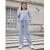 Arshiner Girls 2 Piece Outfits Sweatsuit Set Twist Front Sweatshirt Wide Leg Sweatpants Tracksuit with Pockets(Light Grey)