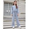 Arshiner Girls 2 Piece Outfits Sweatsuit Set Twist Front Sweatshirt Wide Leg Sweatpants Tracksuit with Pockets(Light Grey)