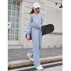 Arshiner Girls 2 Piece Outfits Sweatsuit Set Twist Front Sweatshirt Wide Leg Sweatpants Tracksuit with Pockets(Light Grey)
