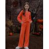 Arshiner Girls 2 Piece Outfits Sweatsuit Set Twist Front Sweatshirt Wide Leg Sweatpants Tracksuit with Pockets(Orange)