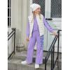 Arshiner Girls 2 Piece Outfits Sweatsuit Set Twist Front Sweatshirt Wide Leg Sweatpants Tracksuit with Pockets(Purple)