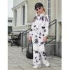 Arshiner Girls 2 Piece Outfits Sweatsuit Set Twist Front Sweatshirt Wide Leg Sweatpants Tracksuit with Pockets(Tie Dye-black&white)