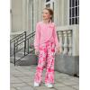 Arshiner Girls 2 Piece Outfits Sweatsuit Set Twist Front Sweatshirt Wide Leg Sweatpants Tracksuit with Pockets(Tie Dye-rose&pink)
