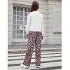 Arshiner Girls 2 Piece Outfits Sweatsuit Set Twist Front Sweatshirt Wide Leg Sweatpants Tracksuit with Pockets(White-leopard)