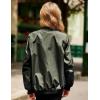 Arshiner Girls Bomber Jacket Casual Coat Zip Up Outerwear with Pockets for 4-12 Years(Army Green)