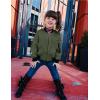 Arshiner Girls Bomber Jacket Casual Coat Zip Up Outerwear with Pockets for 4-12 Years(Army Green)