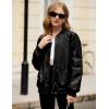 Arshiner Girls Bomber Jacket Casual Coat Zip Up Outerwear with Pockets for 4-12 Years(Black)