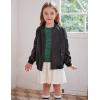 Arshiner Girls Bomber Jacket Casual Coat Zip Up Outerwear with Pockets for 4-12 Years(Black)