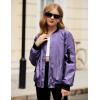 Arshiner Girls Bomber Jacket Casual Coat Zip Up Outerwear with Pockets for 4-12 Years(Purple)