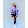 Arshiner Girls Bomber Jacket Casual Coat Zip Up Outerwear with Pockets for 4-12 Years(Purple)
