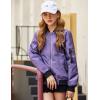 Arshiner Girls Bomber Jacket Casual Coat Zip Up Outerwear with Pockets for 4-12 Years(Purple)