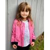 Arshiner Girls Bomber Jacket Casual Coat Zip Up Outerwear with Pockets for 4-12 Years(Rose Red)