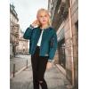 Arshiner Girls Bomber Jacket Casual Coat Zip Up Outerwear with Pockets for 4-12 Years(Teal Blue)