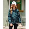 Arshiner Girls Bomber Jacket Casual Coat Zip Up Outerwear with Pockets for 4-12 Years(Teal Blue)