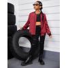 Arshiner Girls Bomber Jacket Casual Coat Zip Up Outerwear with Pockets for 4-12 Years(Wine Red)