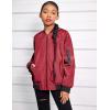 Arshiner Girls Bomber Jacket Casual Coat Zip Up Outerwear with Pockets for 4-12 Years(Wine Red)