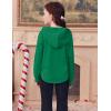 Arshiner Girls Button Up Hoodies Kids Casual V Neck Sweatshirt Girl Long Sleeve Shirts Tunic Tops Curved Hem 5-13 Years(Green)
