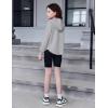 Arshiner Girls Button Up Hoodies Kids Casual V Neck Sweatshirt Girl Long Sleeve Shirts Tunic Tops Curved Hem 5-13 Years(Grey)