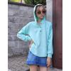 Arshiner Girls Button Up Hoodies Kids Casual V Neck Sweatshirt Girl Long Sleeve Shirts Tunic Tops Curved Hem 5-13 Years(Ice Green)