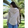 Arshiner Girls Button Up Hoodies Kids Casual V Neck Sweatshirt Girl Long Sleeve Shirts Tunic Tops Curved Hem 5-13 Years(Khaki)