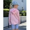 Arshiner Girls Button Up Hoodies Kids Casual V Neck Sweatshirt Girl Long Sleeve Shirts Tunic Tops Curved Hem 5-13 Years(Pink)