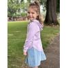 Arshiner Girls Button Up Hoodies Kids Casual V Neck Sweatshirt Girl Long Sleeve Shirts Tunic Tops Curved Hem 5-13 Years(Purple)