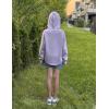Arshiner Girls Button Up Hoodies Kids Casual V Neck Sweatshirt Girl Long Sleeve Shirts Tunic Tops Curved Hem 5-13 Years(Purple)