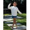 Arshiner Girls Button Up Hoodies Kids Casual V Neck Sweatshirt Girl Long Sleeve Shirts Tunic Tops Curved Hem 5-13 Years(White)