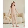 Arshiner Girls Clothes 2 Piece Fall Outfits Slim Long Sleeve Shirt and Leggings Set Kids Thermal Underwear sets(Apricot)