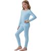 Arshiner Girls Clothes 2 Piece Fall Outfits Slim Long Sleeve Shirt and Leggings Set Kids Thermal Underwear sets(Blue)