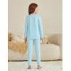 Arshiner Girls Clothes 2 Piece Fall Outfits Slim Long Sleeve Shirt and Leggings Set Kids Thermal Underwear sets(Blue)