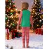 Arshiner Girls Clothes 2 Piece Fall Outfits Slim Long Sleeve Shirt and Leggings Set Kids Thermal Underwear sets(Christmas Stripes)