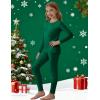 Arshiner Girls Clothes 2 Piece Fall Outfits Slim Long Sleeve Shirt and Leggings Set Kids Thermal Underwear sets(Green)